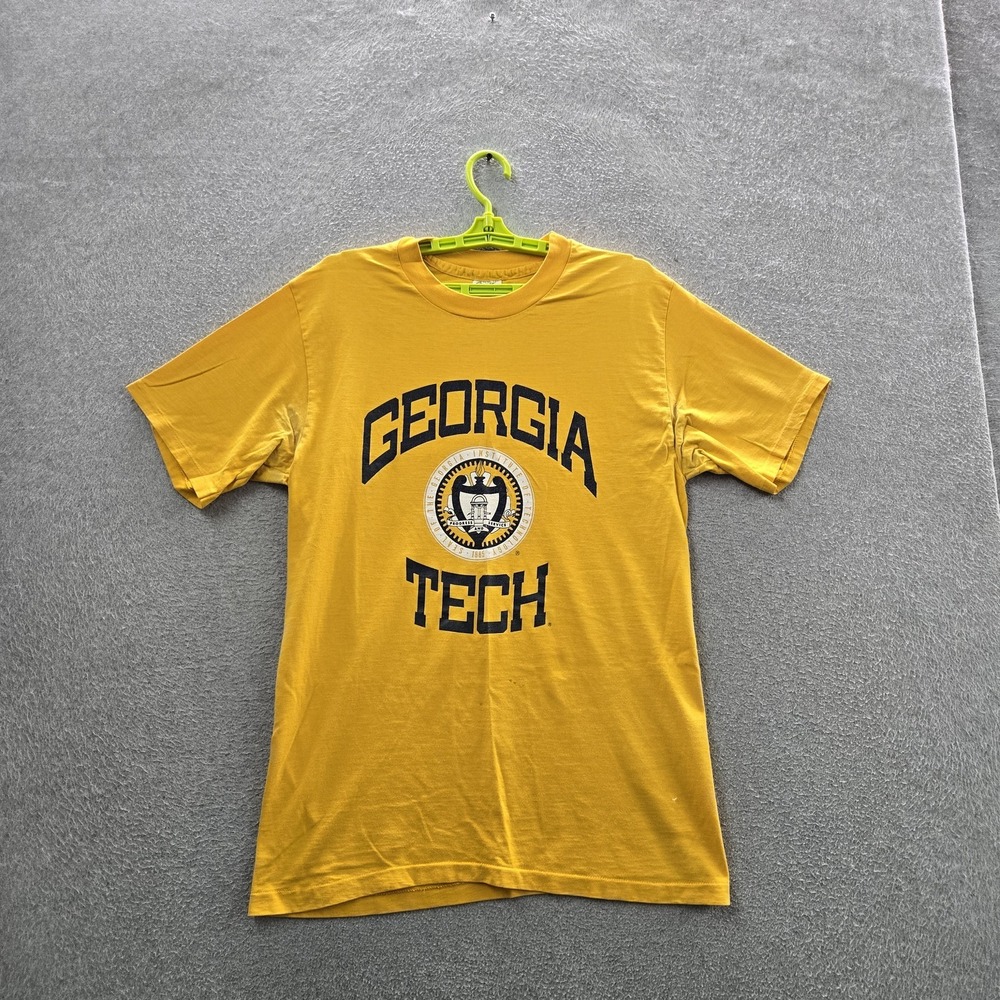 VINTAGE Georgia Tech Yellow Jackets Men Shirt L 90s USA Single Stitch READ